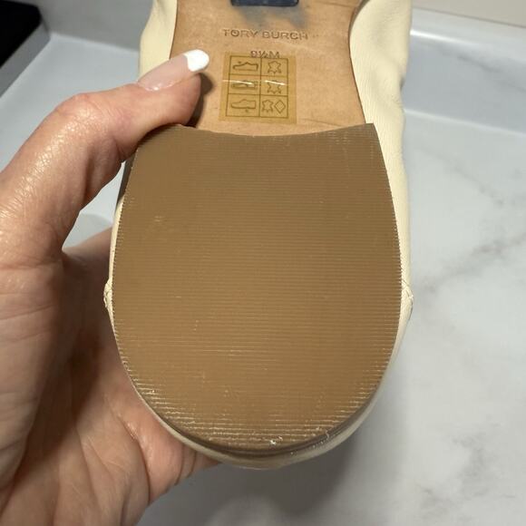 Tory Burch BALLET LOAFER Women’s US 9.5M New Cream Napa Leather Slip On Flat - Picture 8 of 12